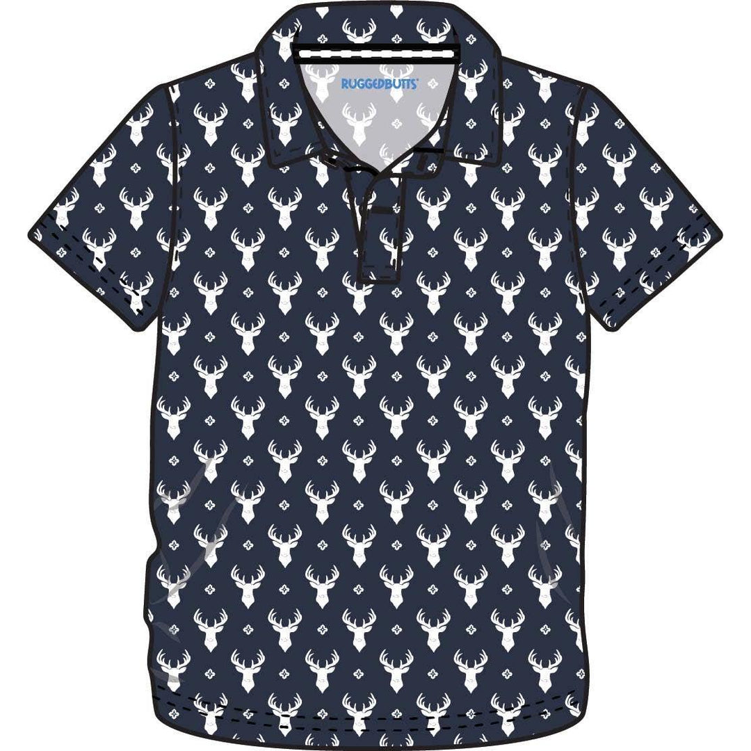 Boys Little Deer Lodge Knit Short Sleeve Performance Polo