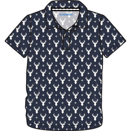 Boys Little Deer Lodge Knit Short Sleeve Performance Polo