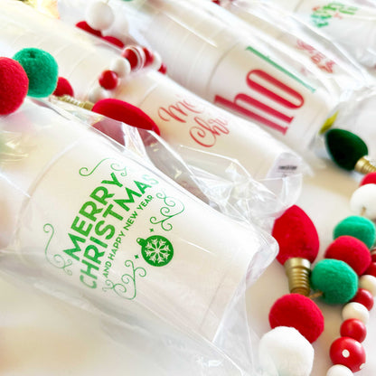 Christmas Styrofoam Cup 10 Pack {Merry Christmas Handletter}