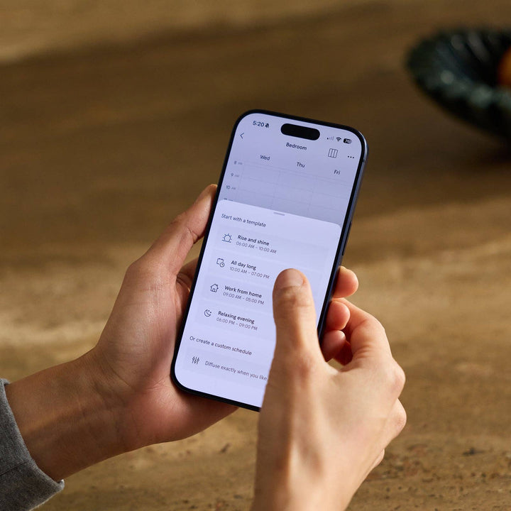 Controlling Pura Home diffuser scent intensity and schedules in the Pura app