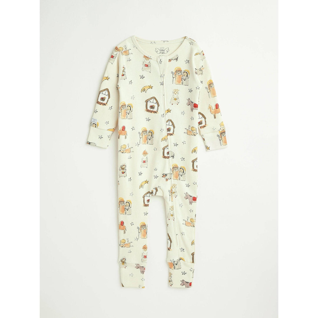 Away in a Manger PJ Footless Onesie Cotton