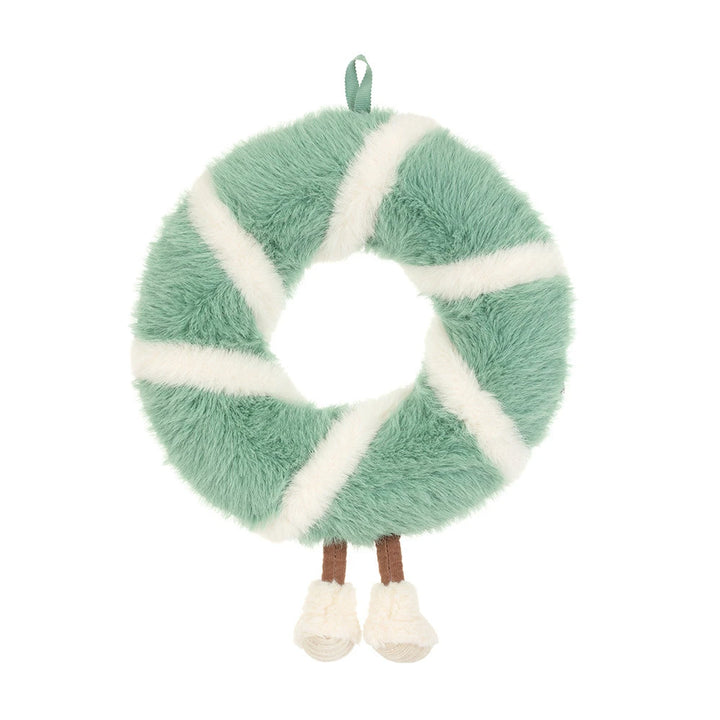 Jellycat Amuseables Pinecone Wreath back view of the plush wreath