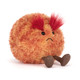 Jellycat Amuseables Planet Mars plush toy featuring a round red textured body, expressive eyebrows, and a slight frown.