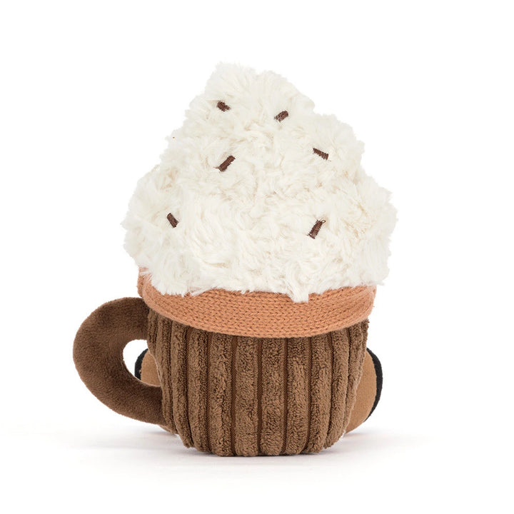 Jellycat Amuseables Scarffles Hot Chocolate back view of the plush mug