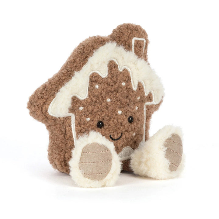 Jellycat Amuseables Molasi Cookie smiling plush molasses cookie front view