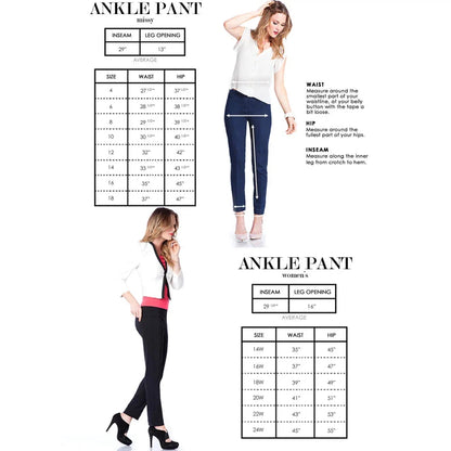Pull-On Ankle Pant w/Real Front & Back Pockets - Midnight