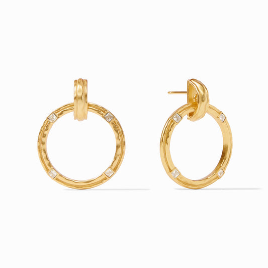 Astor Doorknocker Earring Gold- Cubic Zirconia