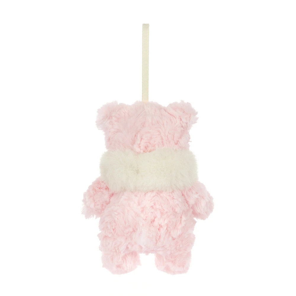Jellycat Leola Bear Winter Warmer ornament back view