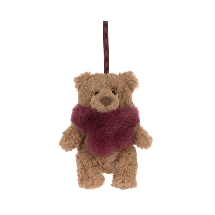 Jellycat Bartholomew Bear Winter Warmer holiday tree decoration