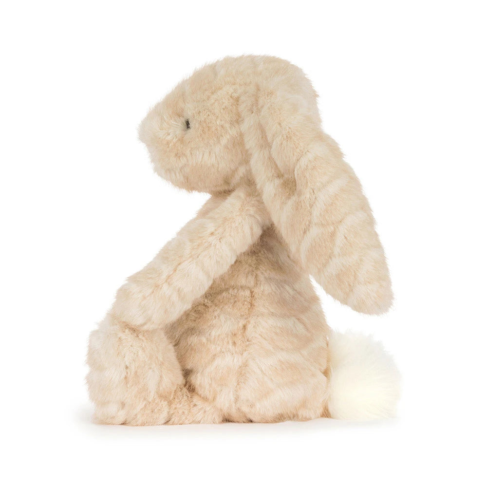 Jellycat Franilla Luxe Bunny side view showing long floppy ears