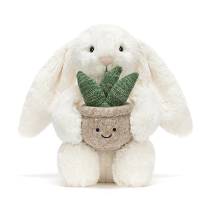 Jellycat Bashful Cream Bunny with Plant
