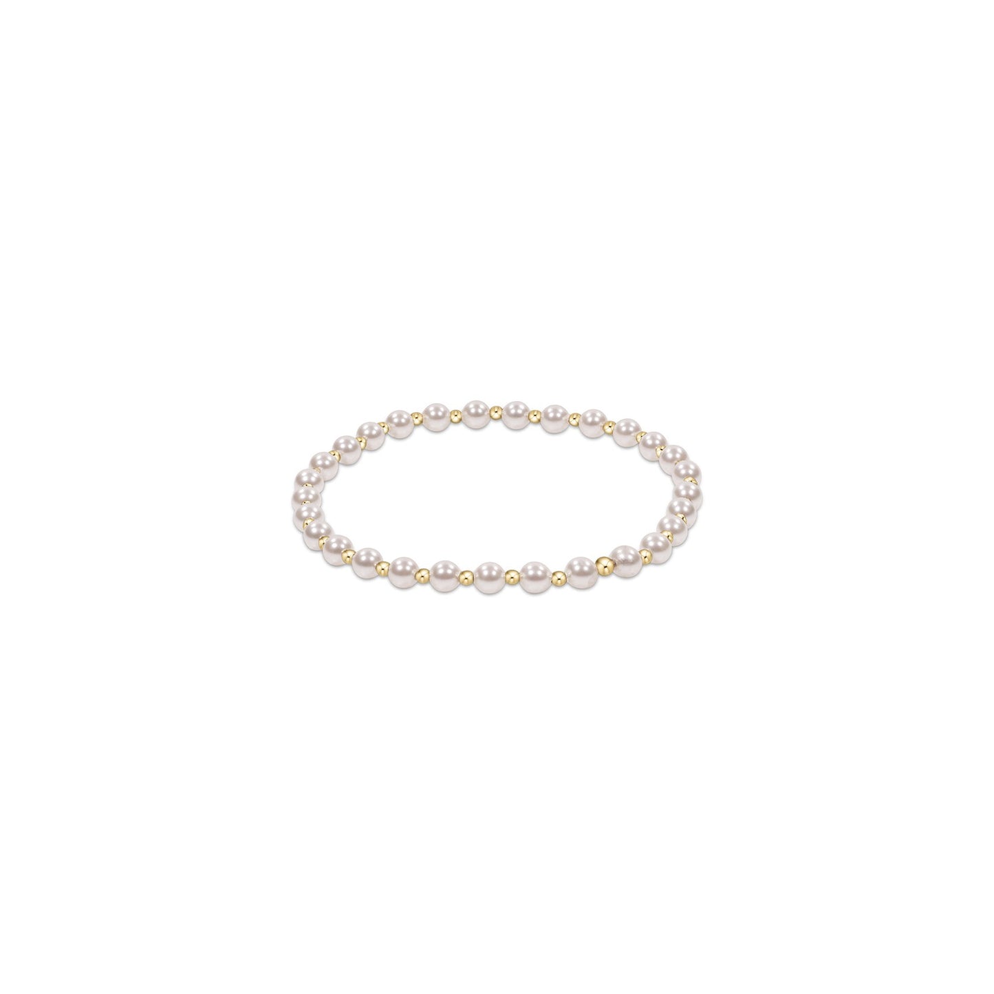 classic grateful pattern 4mm bead bracelet - gold