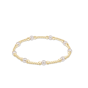 Classic Purpose Pattern 4mm Bead Bracelet - Pearl