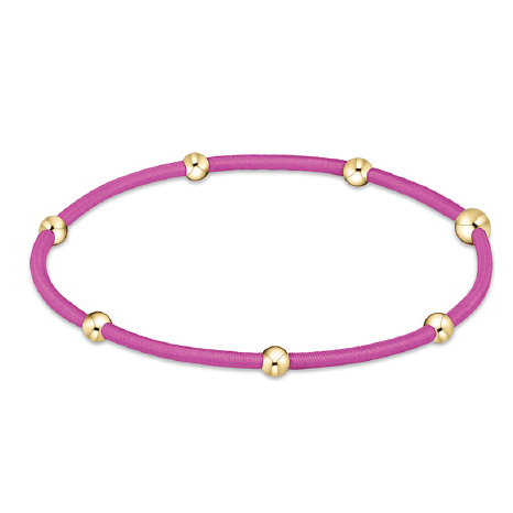 enewton essentials pink hair tie bracelet with gold beads