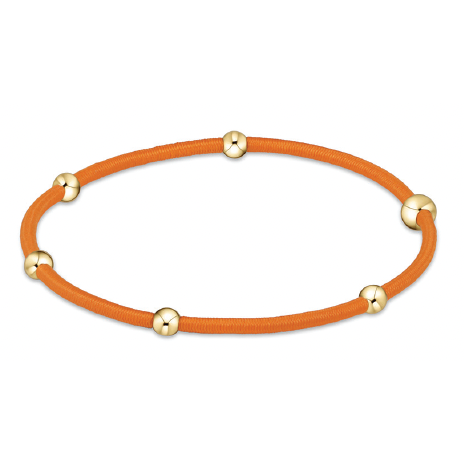 enewton essentials orange  hair tie bracelet with gold beads