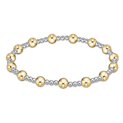 extends -  classic sincerity pattern 4mm bead bracelet - mixed metal