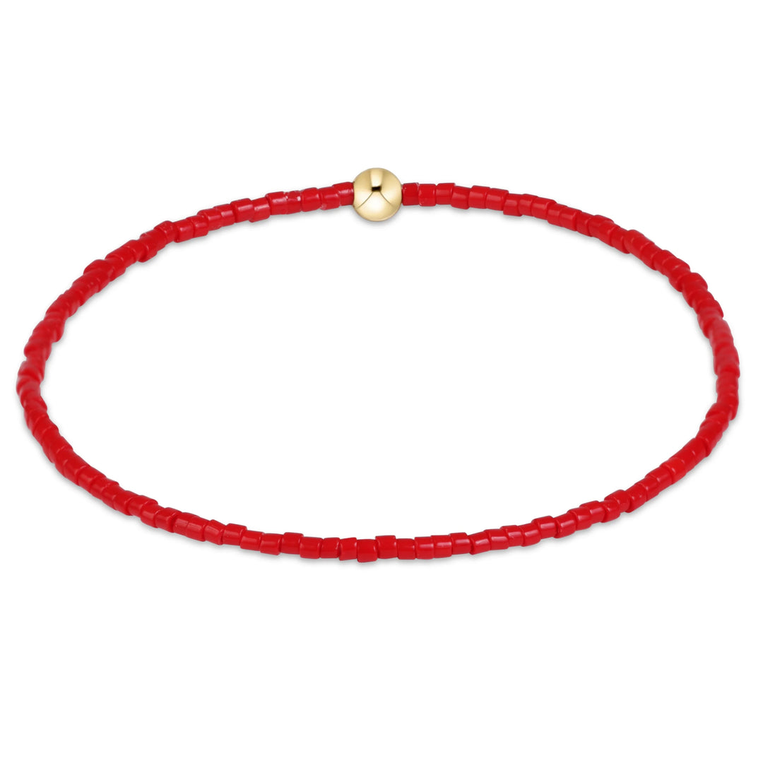 enewton Extends Hope Classic Bracelet in bright red seed beads with 14k gold-filled accent, extended 7.25 inch stretch fit