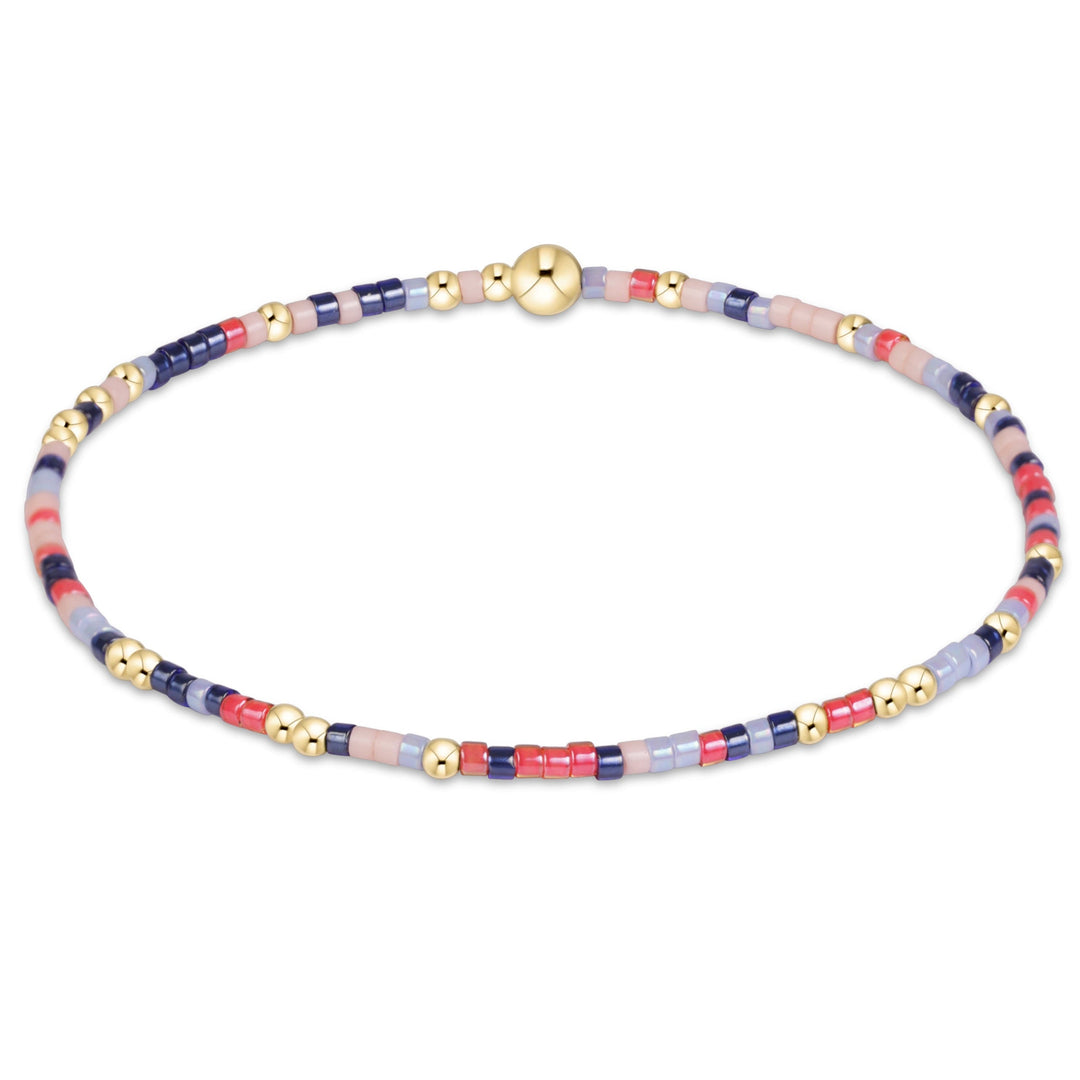 enewton Hope Unwritten bracelet in Favorite Child, a colorful mix of beads, shown stacked on the wrist