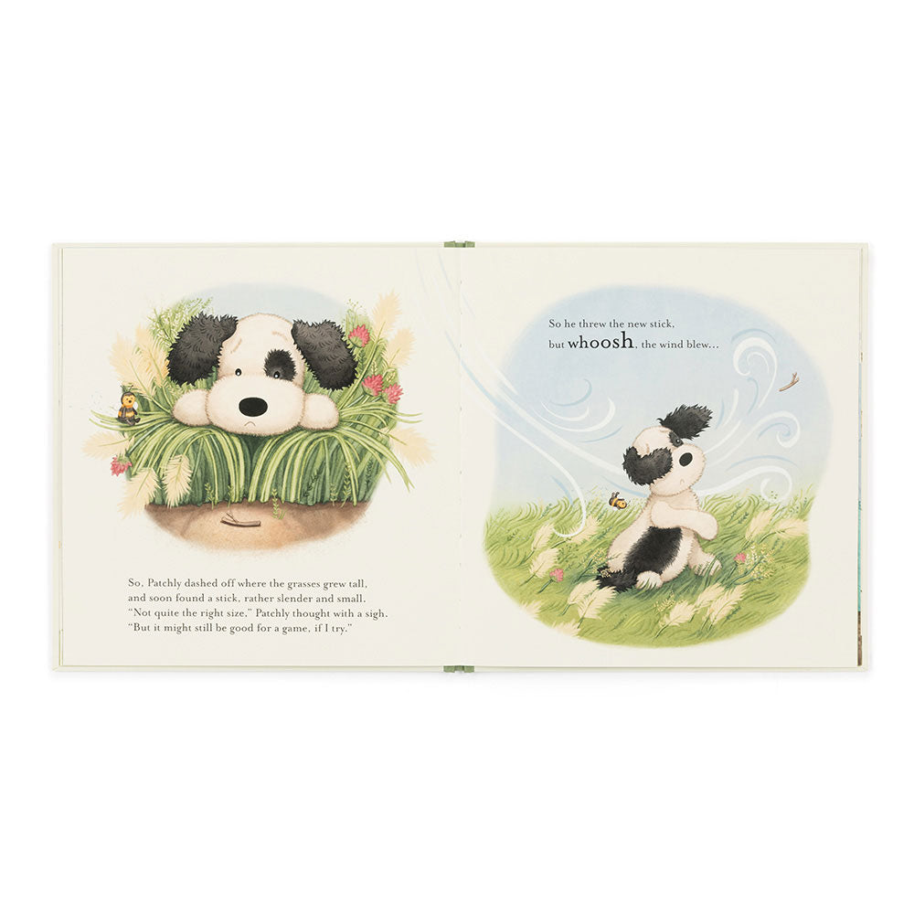 Jellycat The Pick of the Sticks Book featuring Patchly Puppy on the cover.