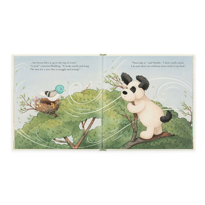 Jellycat The Pick of the Sticks Book featuring Patchly Puppy on the cover.