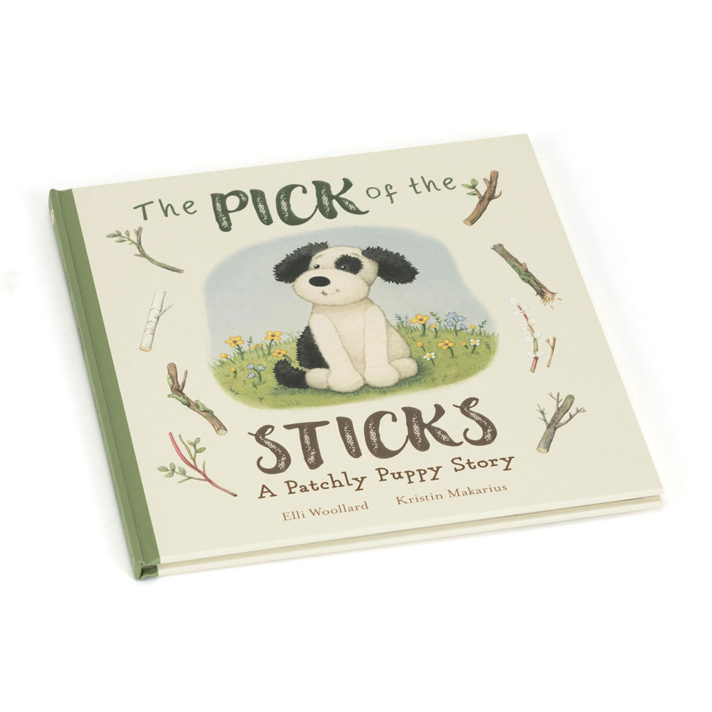 Jellycat The Pick of the Sticks Book featuring Patchly Puppy on the cover.