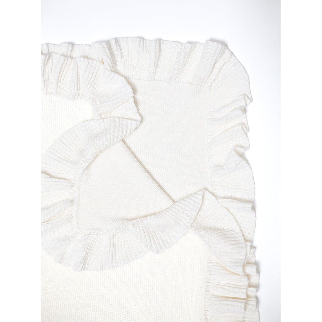Bei Bei Ruffle Knit Blanket - Cloud