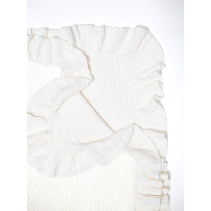Bei Bei Ruffle Knit Blanket - Cloud