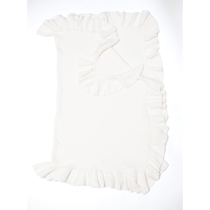 Bei Bei Ruffle Knit Blanket - Cloud