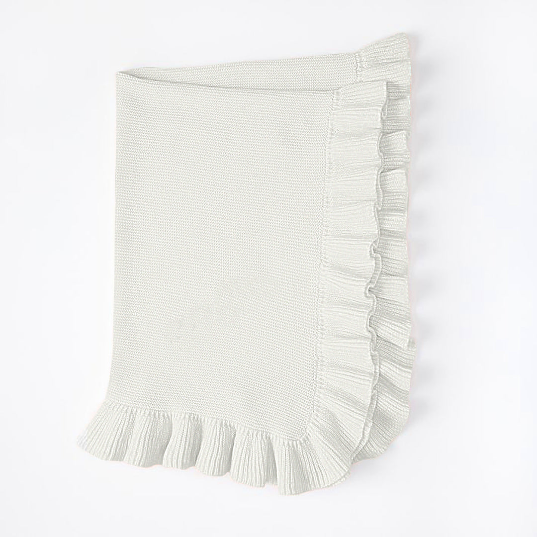 Bei Bei Ruffle Knit Blanket - Cloud