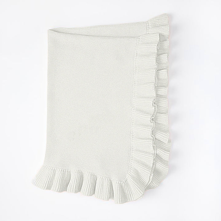 Bei Bei Ruffle Knit Blanket - Cloud