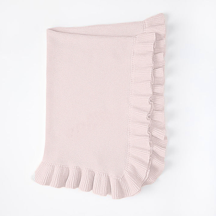 Bei Bei Ruffle Knit Blanket - Petal Pink