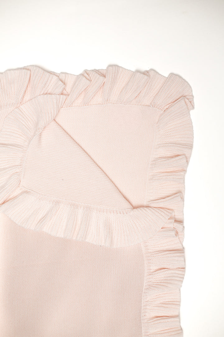 Bei Bei Ruffle Knit Blanket - Petal Pink
