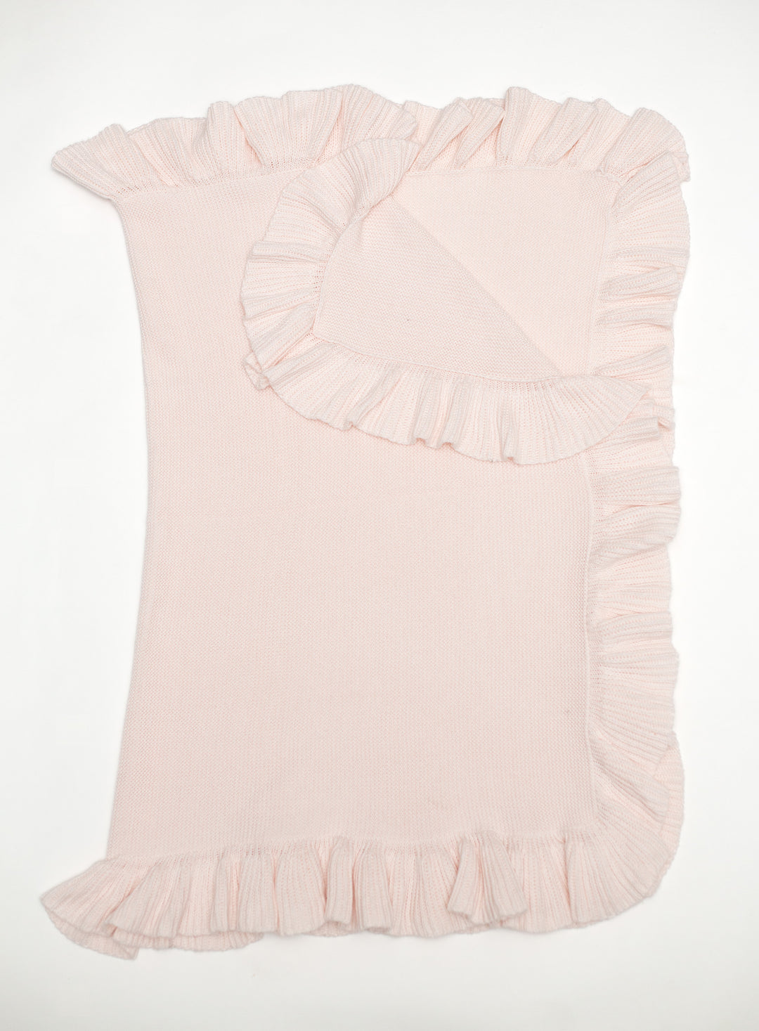 Bei Bei Ruffle Knit Blanket - Petal Pink