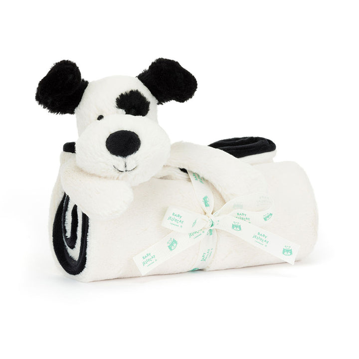 Bashful Black &amp; Cream Puppy Blankie