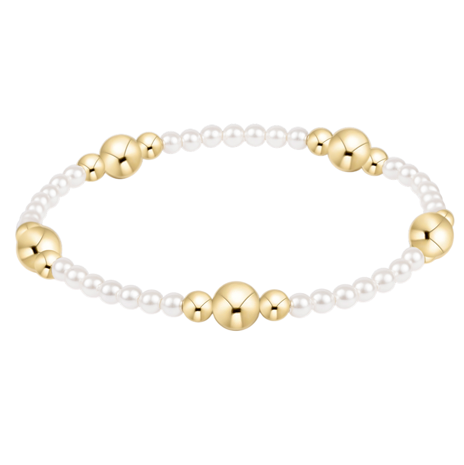 enewton Purpose Gold 6mm bracelet with pearl accents and 14kt gold-filled beads