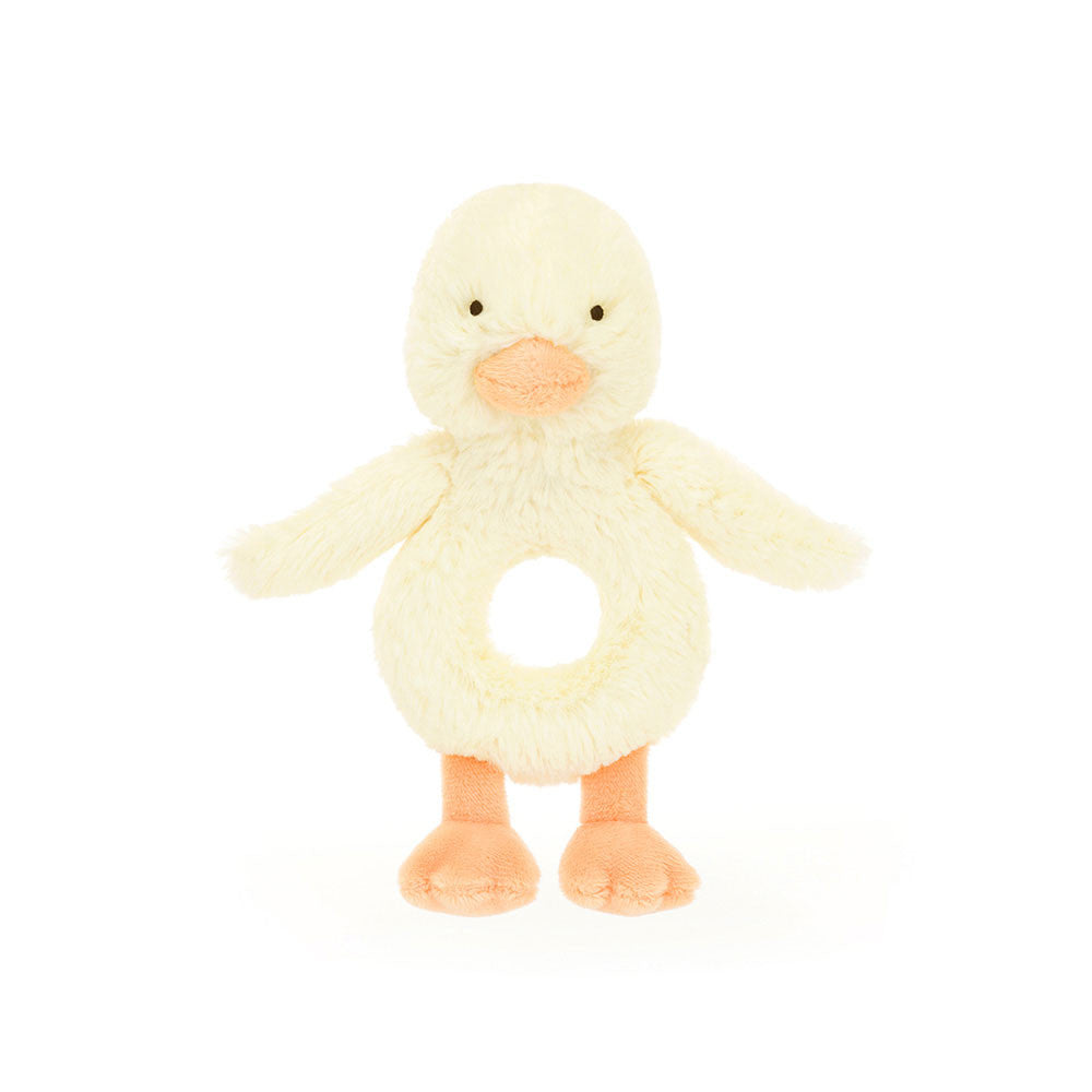 Jellycat Bashful Duckling Ring Rattle soft baby shower gift