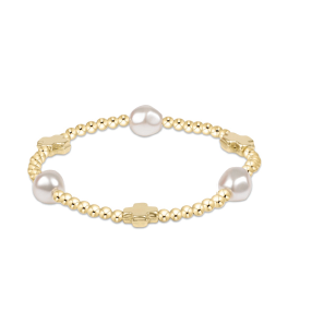 Signature Cross Admire Pearl Pattern 3mm Bead Bracelet