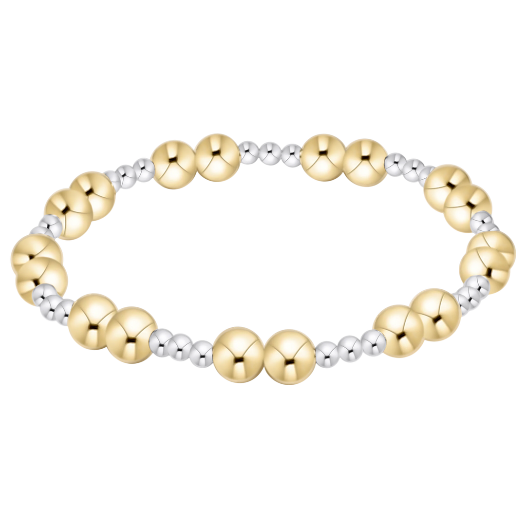 enewton 6mm mixed metal beaded bracelet with sterling silver and 14kt gold-filled beads; waterproof and stackable.