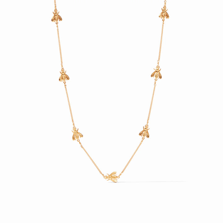 Julie Vos Bee Delicate Station Necklace - 24K Gold Plated Artisan Chain