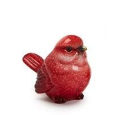 Four red cardinal hand-painted resin bird figurines in different poses.