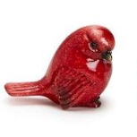 Four red cardinal hand-painted resin bird figurines in different poses.