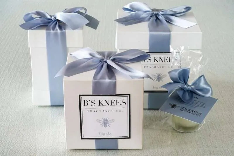B's Knees Big Sky collection — the scent of fresh air & wide-open spaces, beautifully gift-boxed with double satin ribbon.