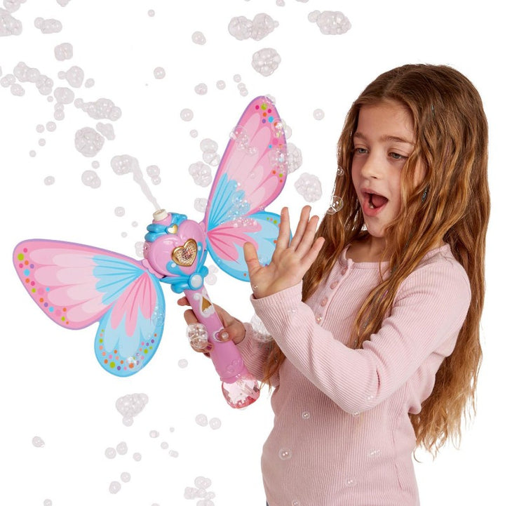 Fairy Butterfly LED Illuminating Bubble Wand Blower with Refillable Bottle and Solution
