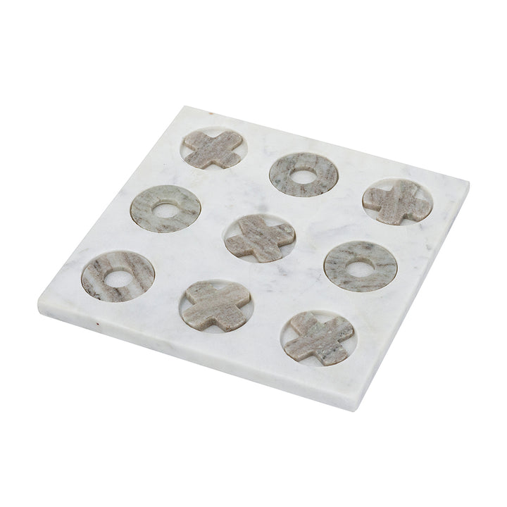 Marble coaster with circular designs on a white background