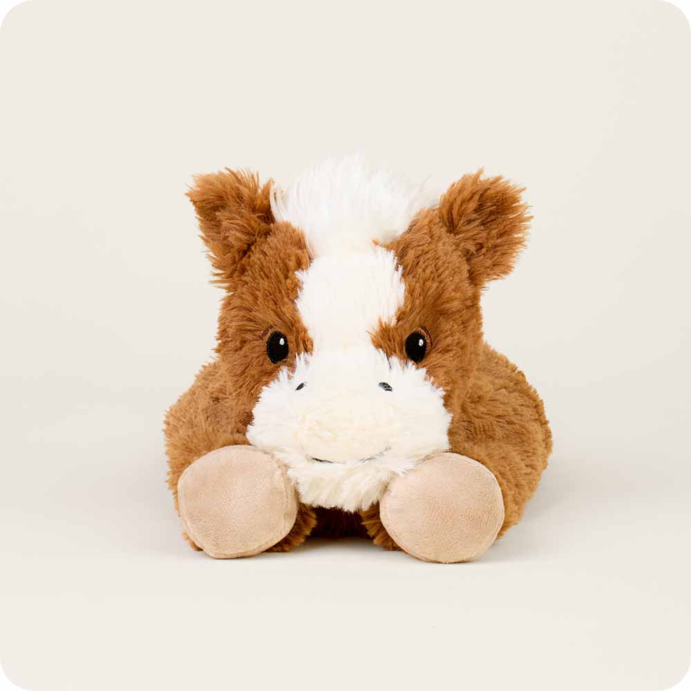 Warmies Laying Down Horse Microwavable Plush – laying down brown horse plush, heatable and lavender scented