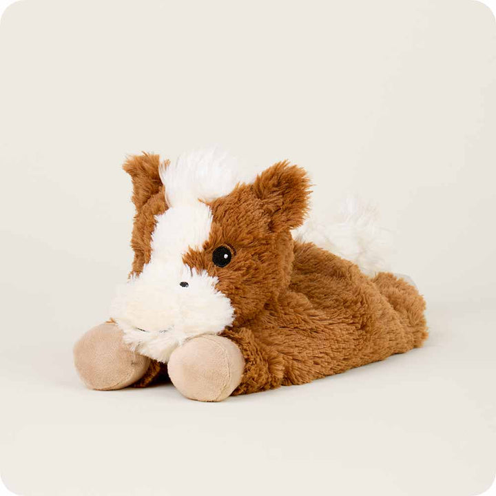 Microwavable horse plush by Warmies, soothing heat pad stuffed animal