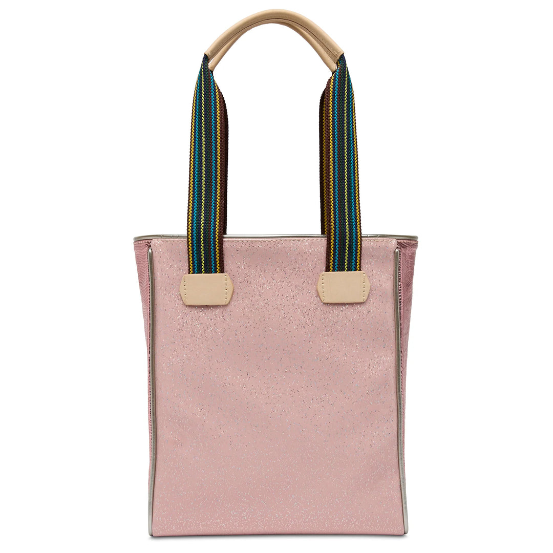 Consuela Rosaline Chica Tote - Pink Glitter &amp; Floral Embroidered Bag