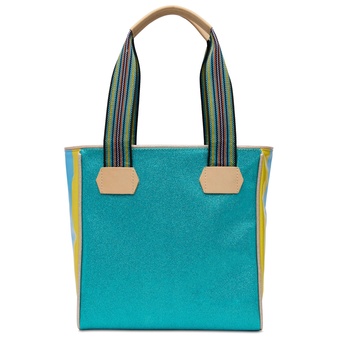 Consuela Lumi Classic Tote - Turquoise Glitter Everyday Bag