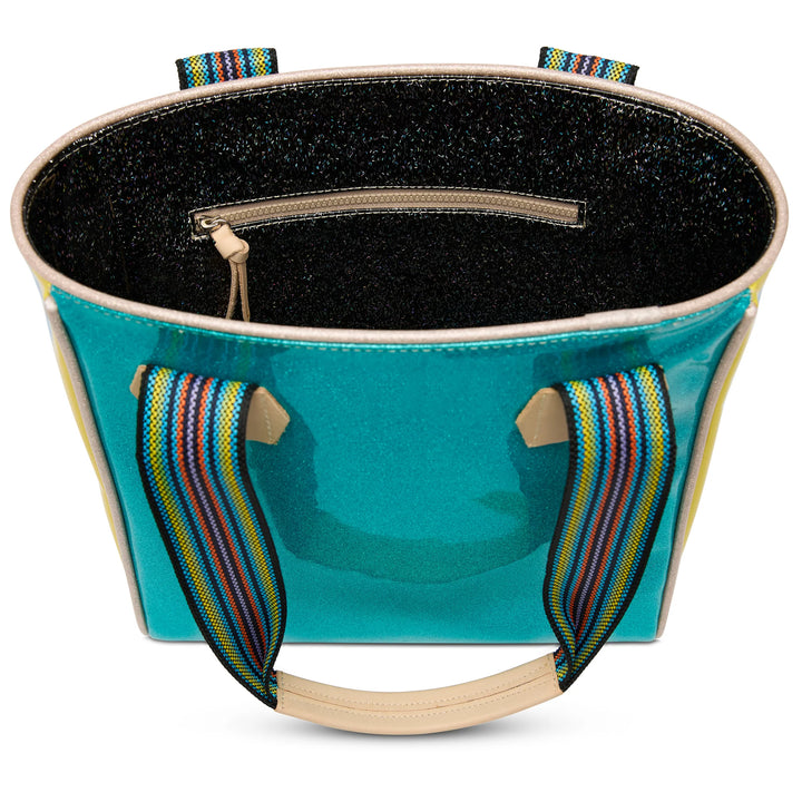 Consuela Lumi Classic Tote - Turquoise Glitter Everyday Bag