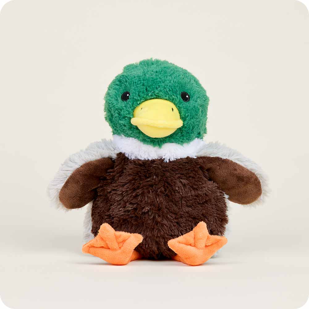 Warmies Mallard Duck Microwavable Plush – green-headed mallard duck plush, heatable and lavender scented